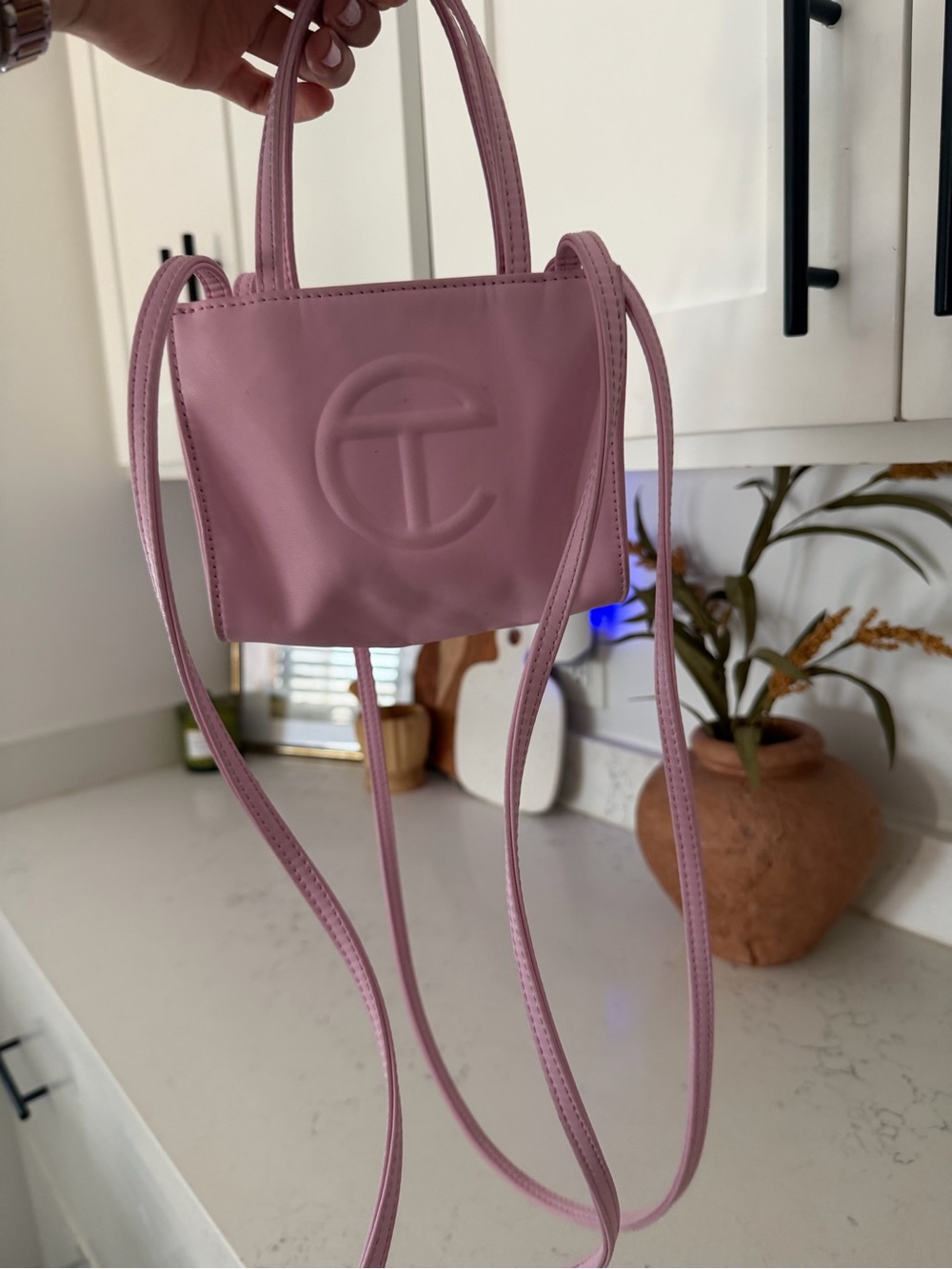 Telfar Lilac Mini Shopping Bag with Long Strap
